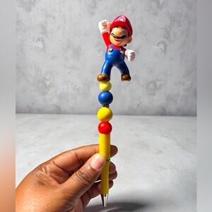 Handmade Character Pen with Red and Blue